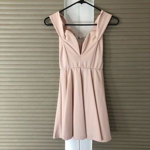 Lulus baby pink off the shoulder dress
